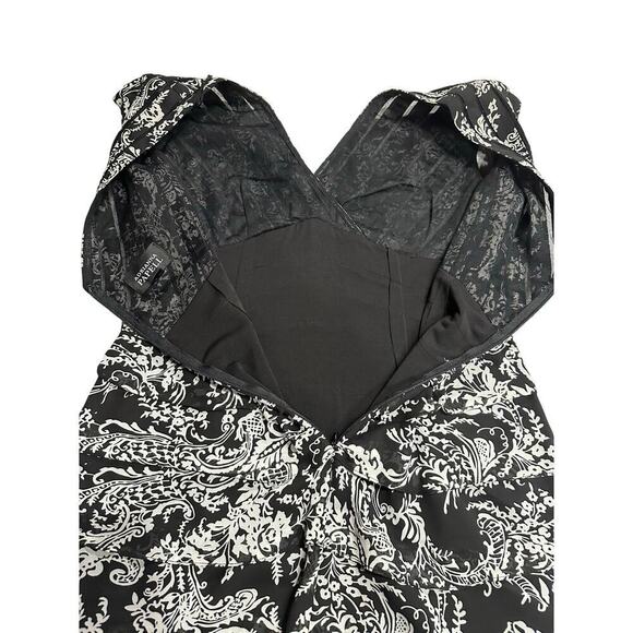 ADRIANA PAPELL V-neck Black/White Dress 8 Bodycon Cocktail Party Wedding church - Picture 7 of 11